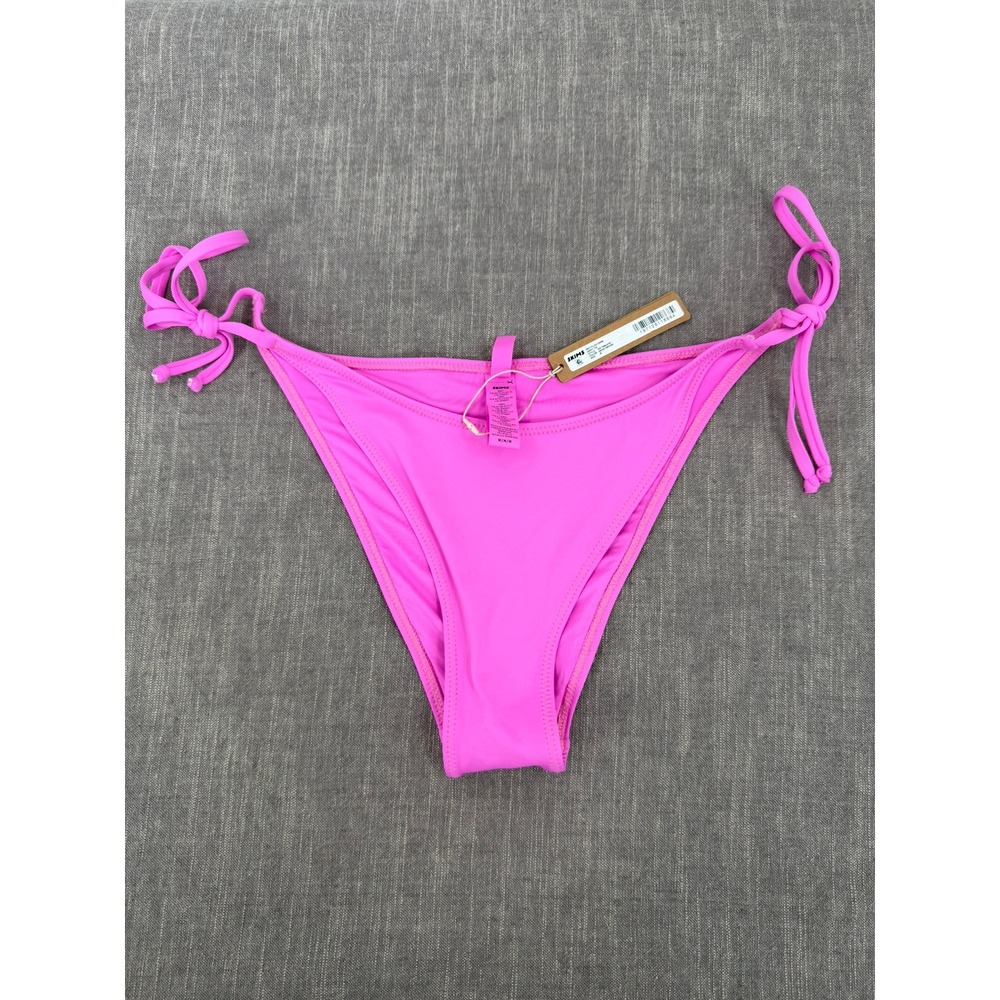 SKIMS Recycled Swim Dippy Tie Bikini Bottoms Neon Orchid Pink Size M Medium NWT